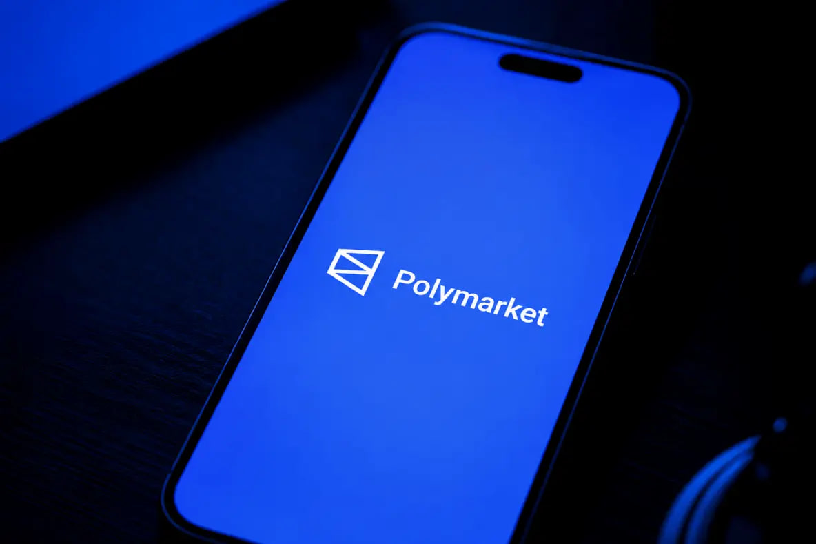 Smartphone displaying the Polymarket prediction market app