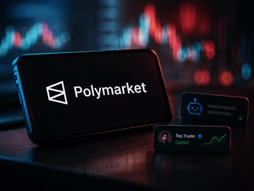 Smartphone displaying the Polymarket prediction market app