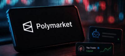 Smartphone displaying the Polymarket prediction market app