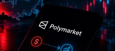 Smartphone displaying the Polymarket prediction market app