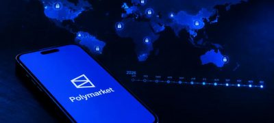 Smartphone displaying the Polymarket prediction market app