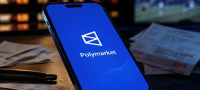 Smartphone displaying the Polymarket prediction market app